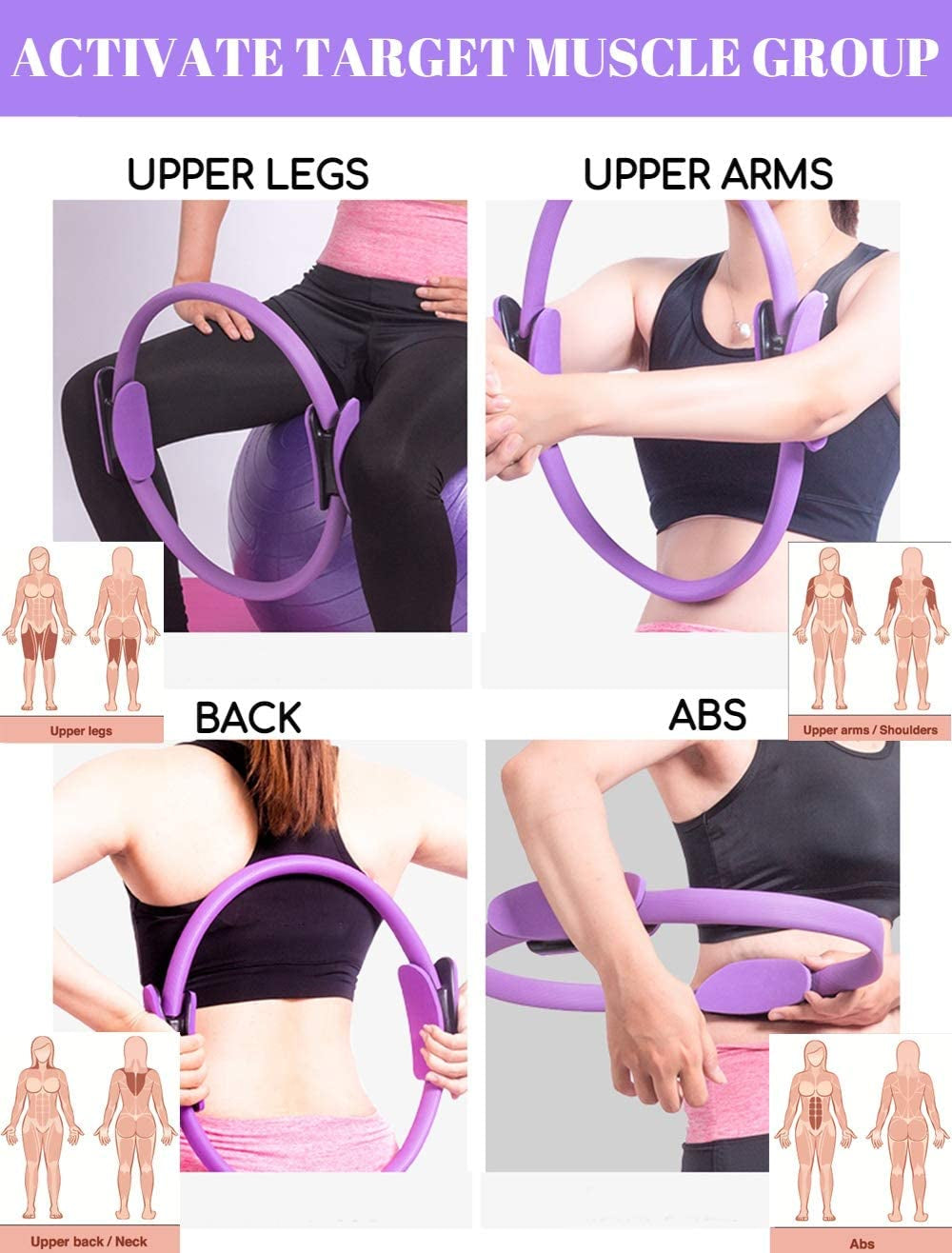 Ultimate 6-Piece Pilates Ring Set for Men & Women - Home Gym Essentials for Yoga, Stretching, and Fitness Workouts