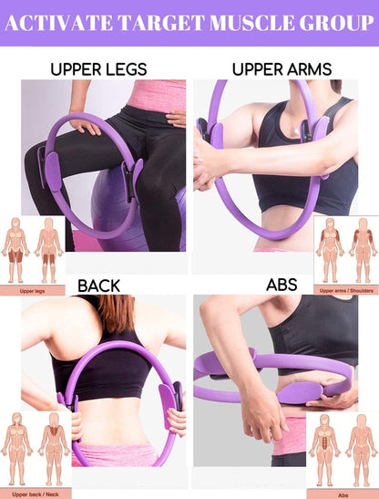 Ultimate 6-Piece Pilates Ring Set for Men & Women - Home Gym Essentials for Yoga, Stretching, and Fitness Workouts