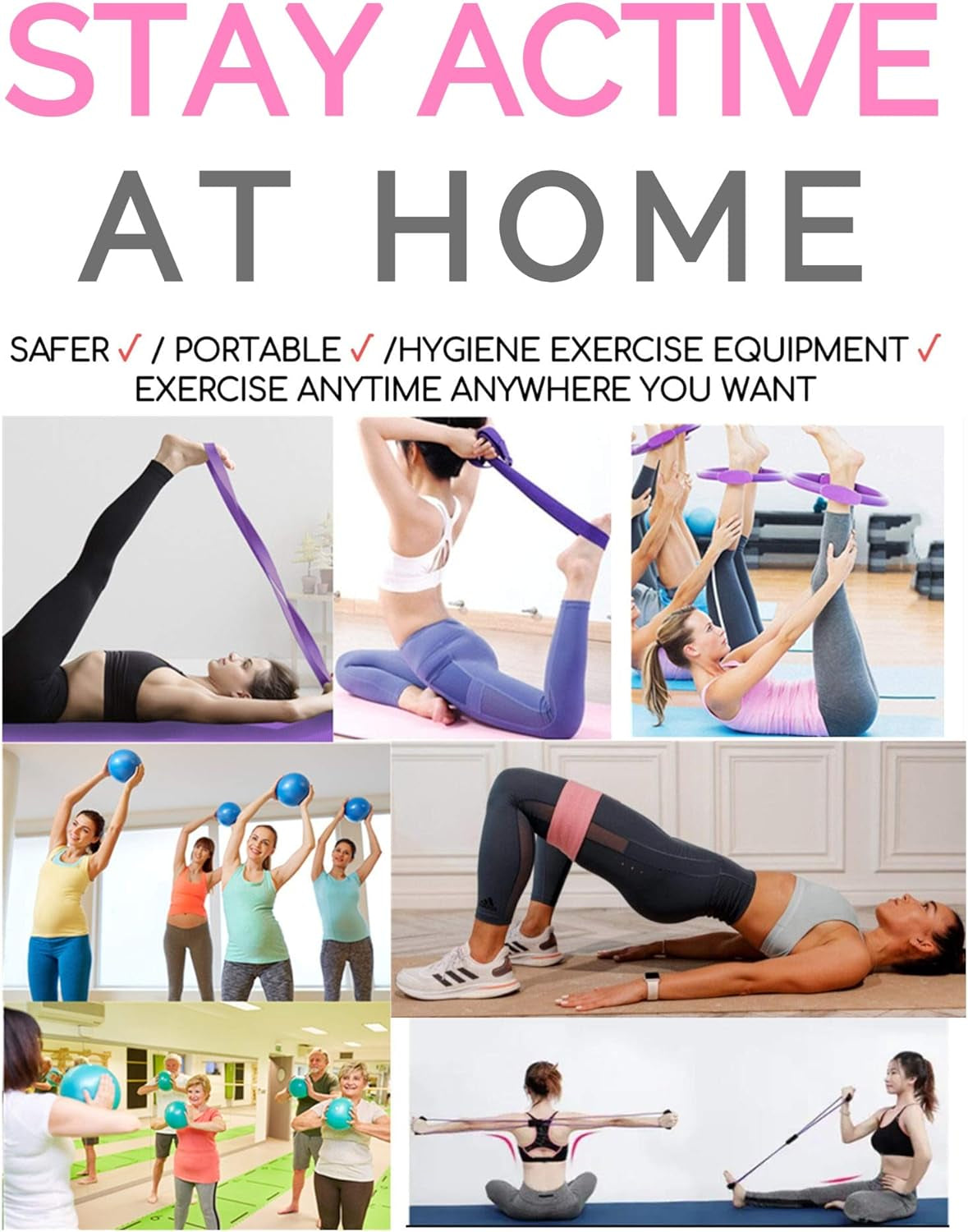Ultimate 6-Piece Pilates Ring Set for Men & Women - Home Gym Essentials for Yoga, Stretching, and Fitness Workouts
