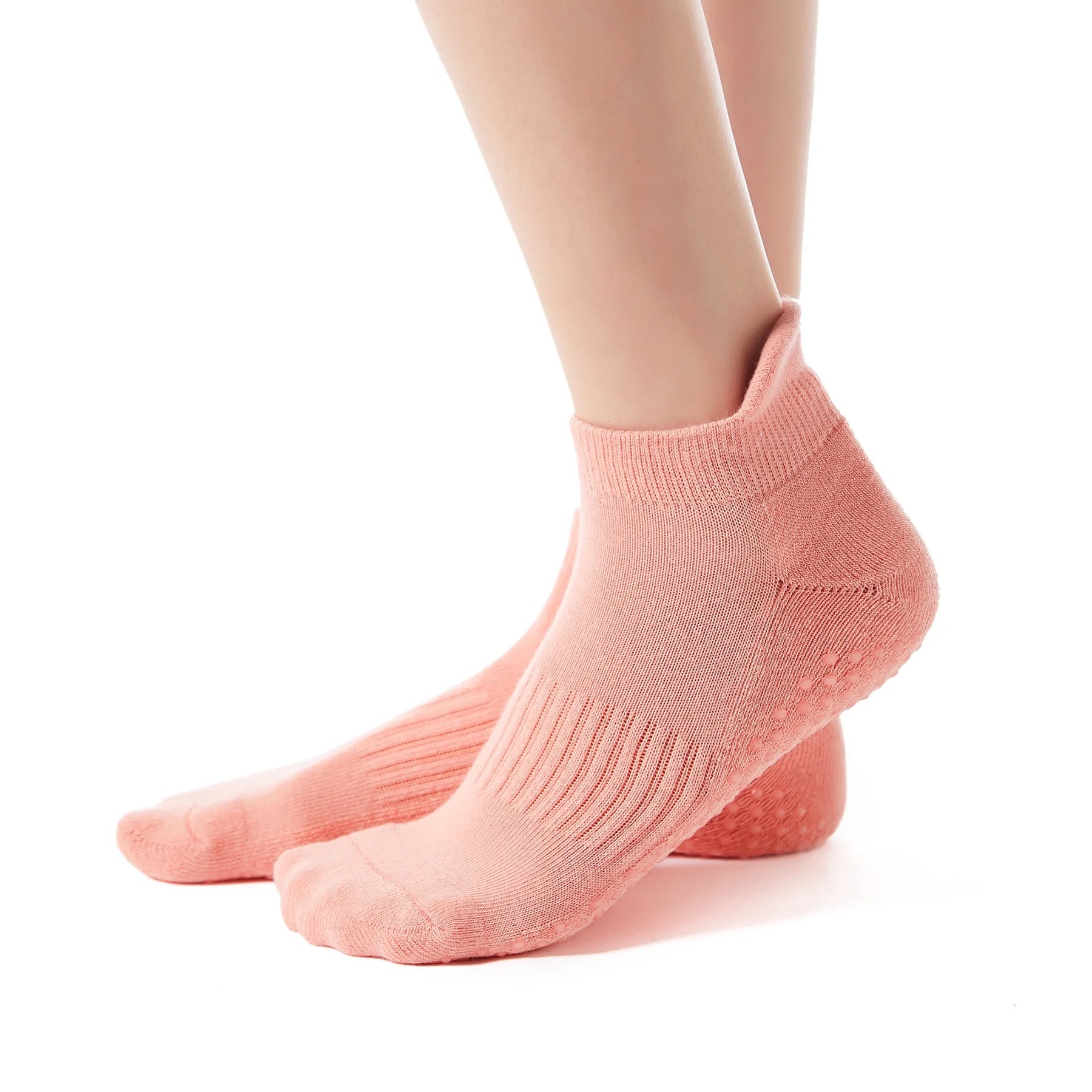 Non-Slip Grip Socks for Women - 3 Pairs of Towless Cotton Yoga & Pilates Socks
