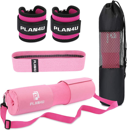 Ultimate Barbell Pad Set for Squats & Hip Thrusts - Enhanced Foam Cushion for Shoulder & Neck Support, Anti-Slip Design, Fits Standard Olympic Bars & Smith Machines