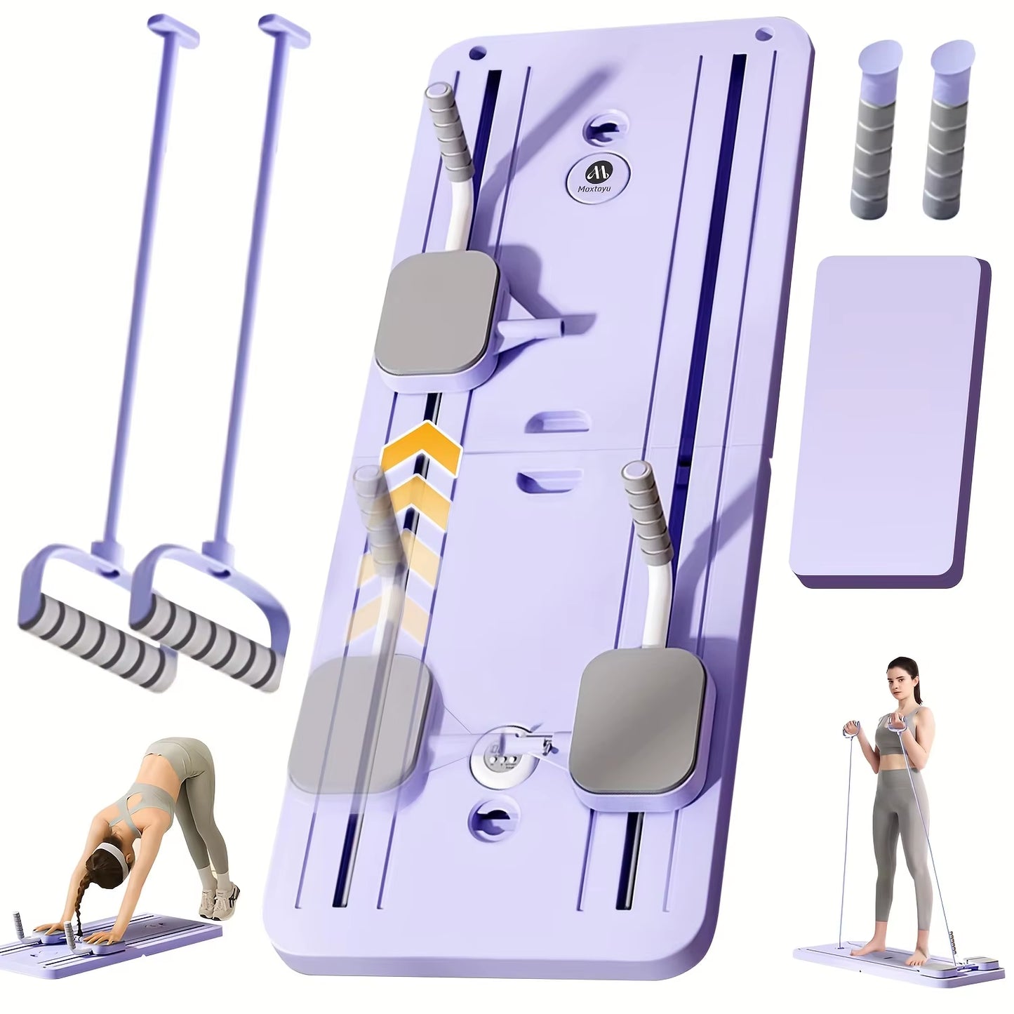 Transform Your Home Workouts with the 6-in-1 Foldable Pilates Reformer Board Set with Timer