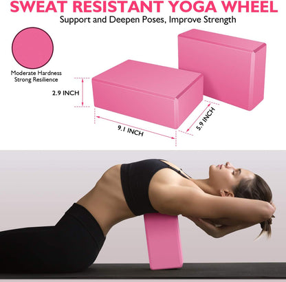 Transform Your Workout with the RENRANRING 11-in-1 Yoga Ball Set - Includes Resistance Bands, Yoga Block, Pump & More for Home, Gym & Office (Pink)