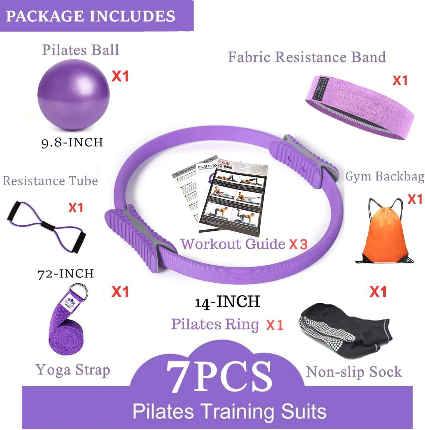 Ultimate 6-Piece Pilates Ring Set for Men & Women - Home Gym Essentials for Yoga, Stretching, and Fitness Workouts