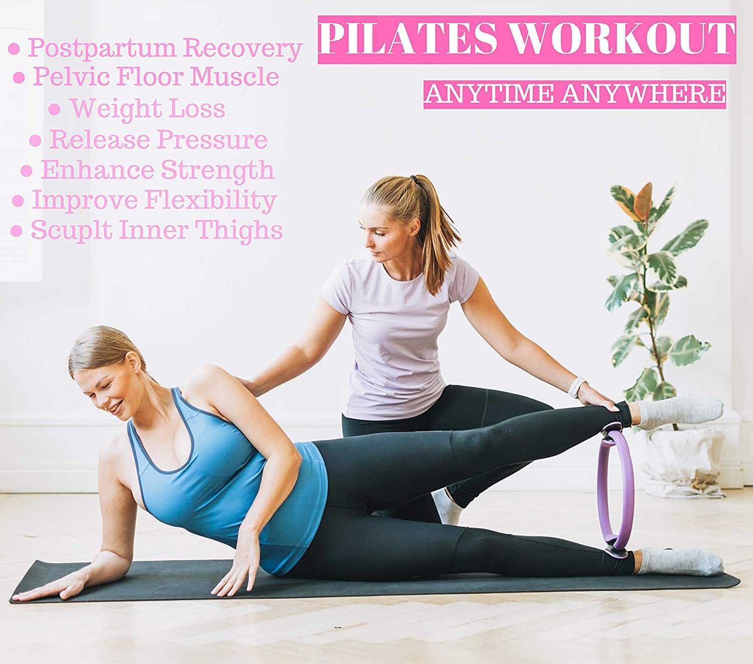 Ultimate 6-Piece Pilates Ring Set for Men & Women - Home Gym Essentials for Yoga, Stretching, and Fitness Workouts