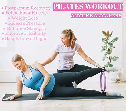 Ultimate 6-Piece Pilates Ring Set for Men & Women - Home Gym Essentials for Yoga, Stretching, and Fitness Workouts
